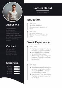 Black & White Modern Graphic Design CV Resume