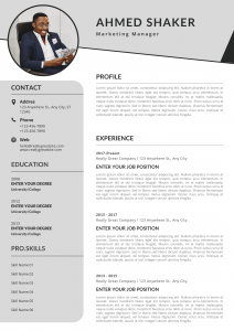 Grey & white minimal resume