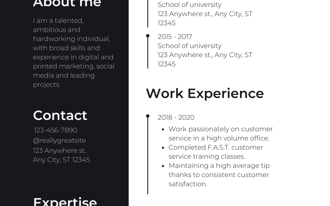 Black & White Modern Graphic Design CV Resume